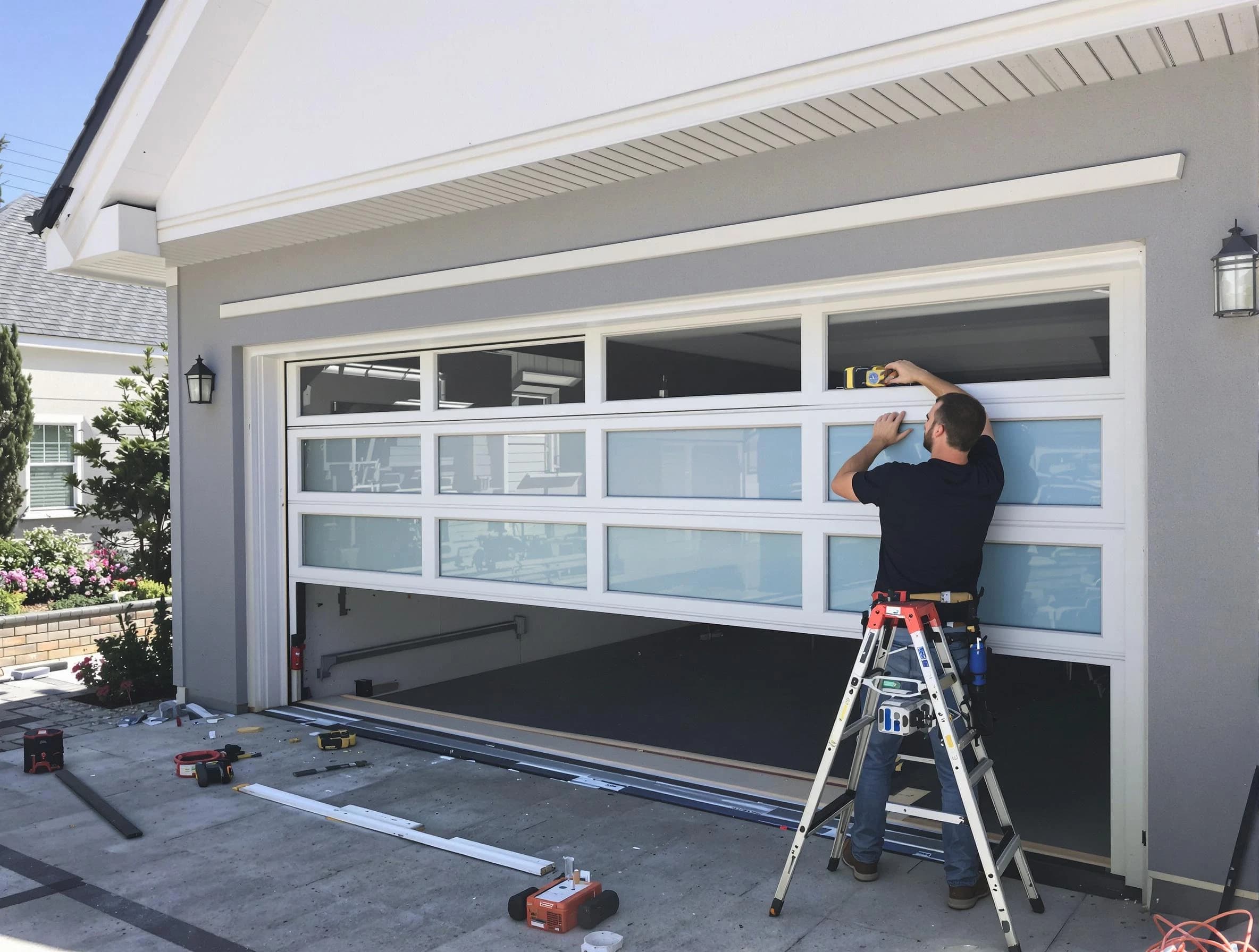 Bennett Garage Door Repair team performing garage door replacement in Bennett