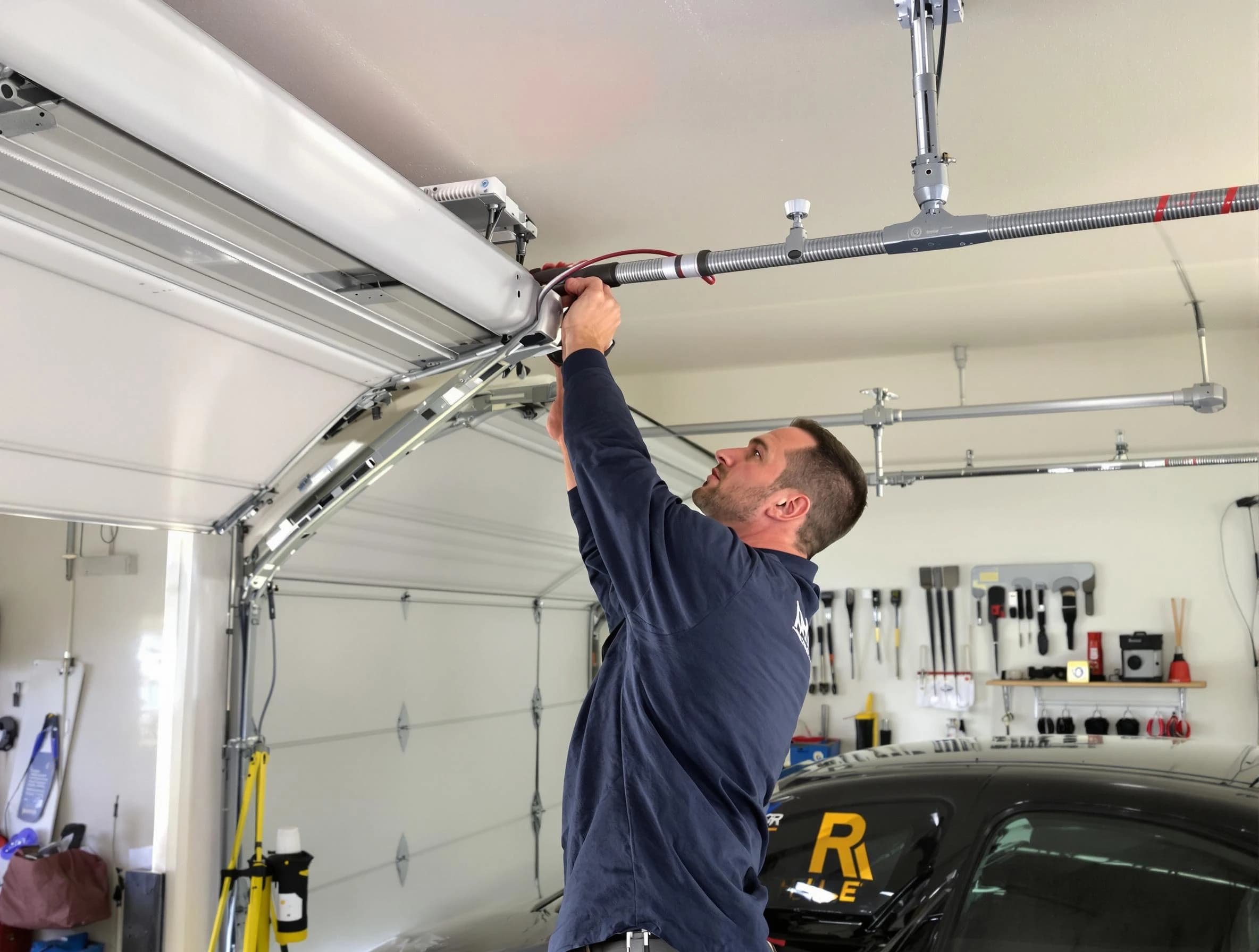 Bennett Garage Door Repair technician performing garage door cable repair in Bennett