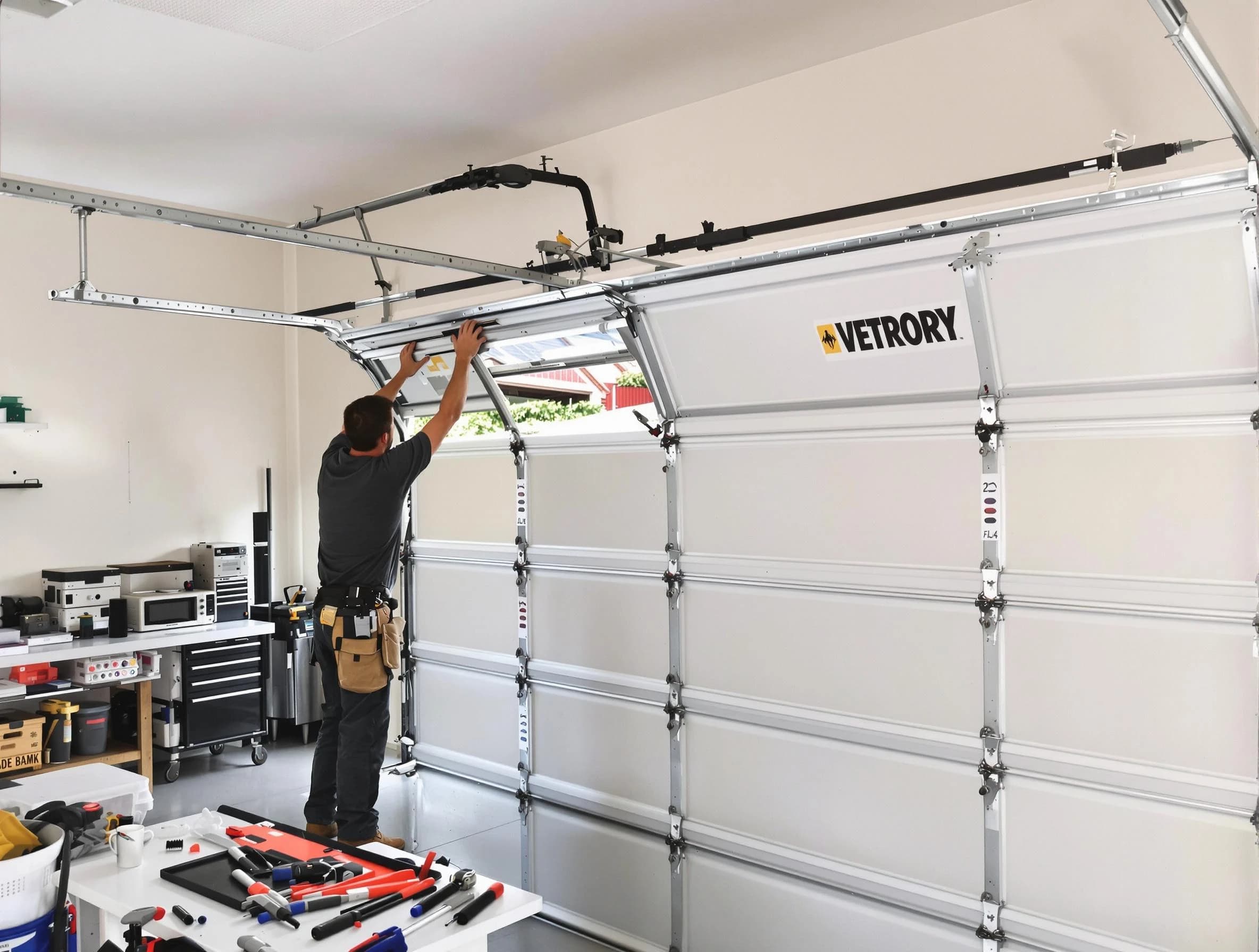 Bennett Garage Door Repair technician performing section replacement in Bennett