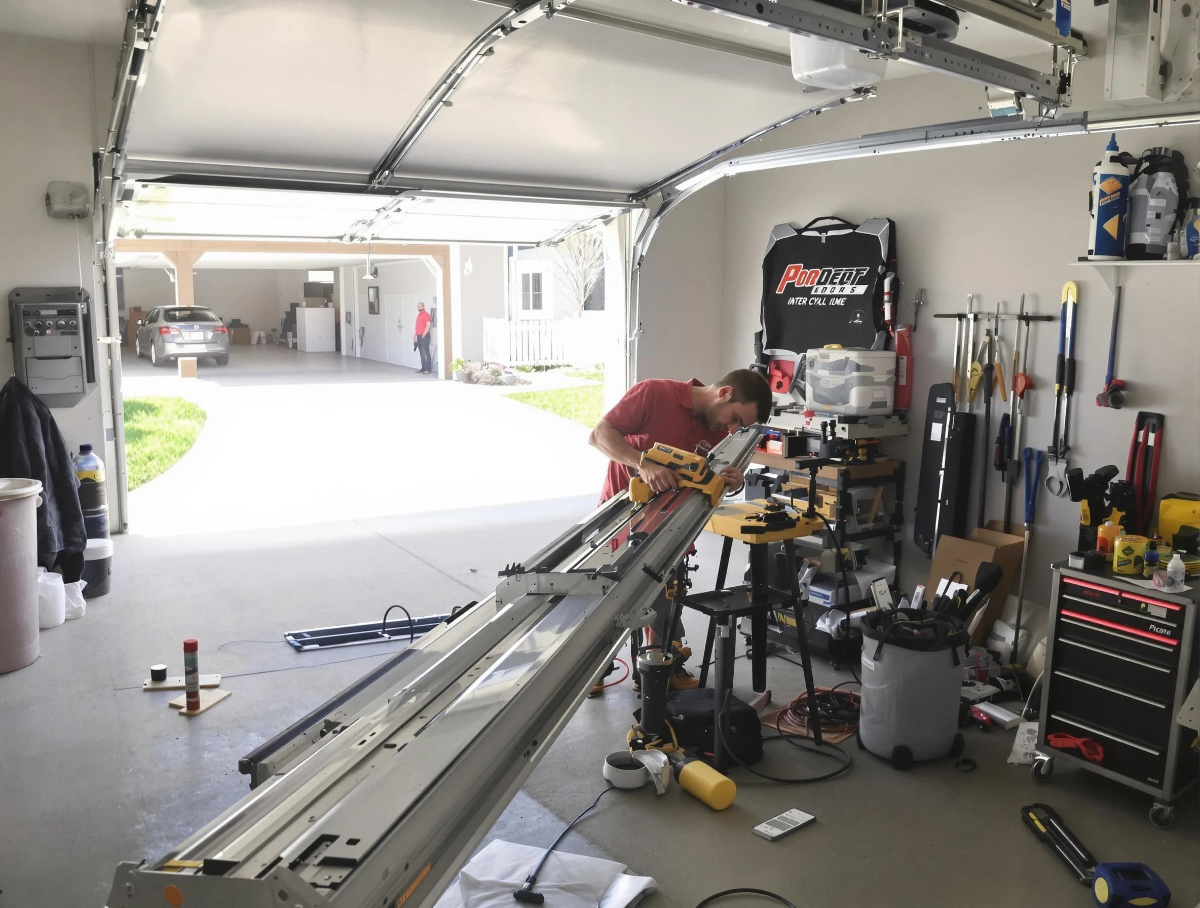 Bennett Garage Door Repair expert performing track repair in Bennett