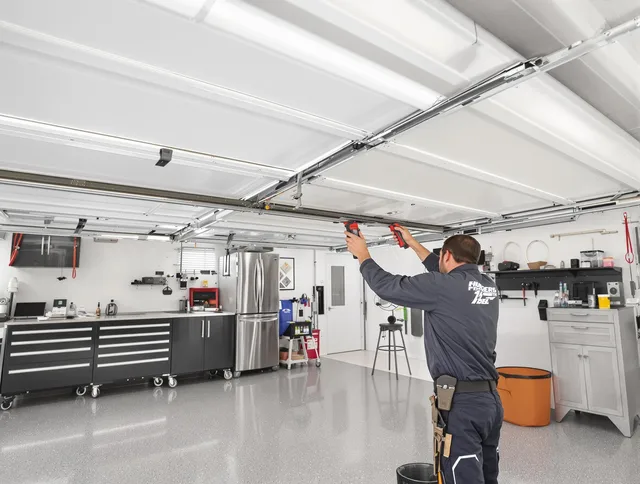 Overhead garage door repair service by Bennett Garage Door Repair in Bennett